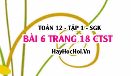 Bài 6 trang 18 Toán 12 tập 1 Chân trời sáng tạo